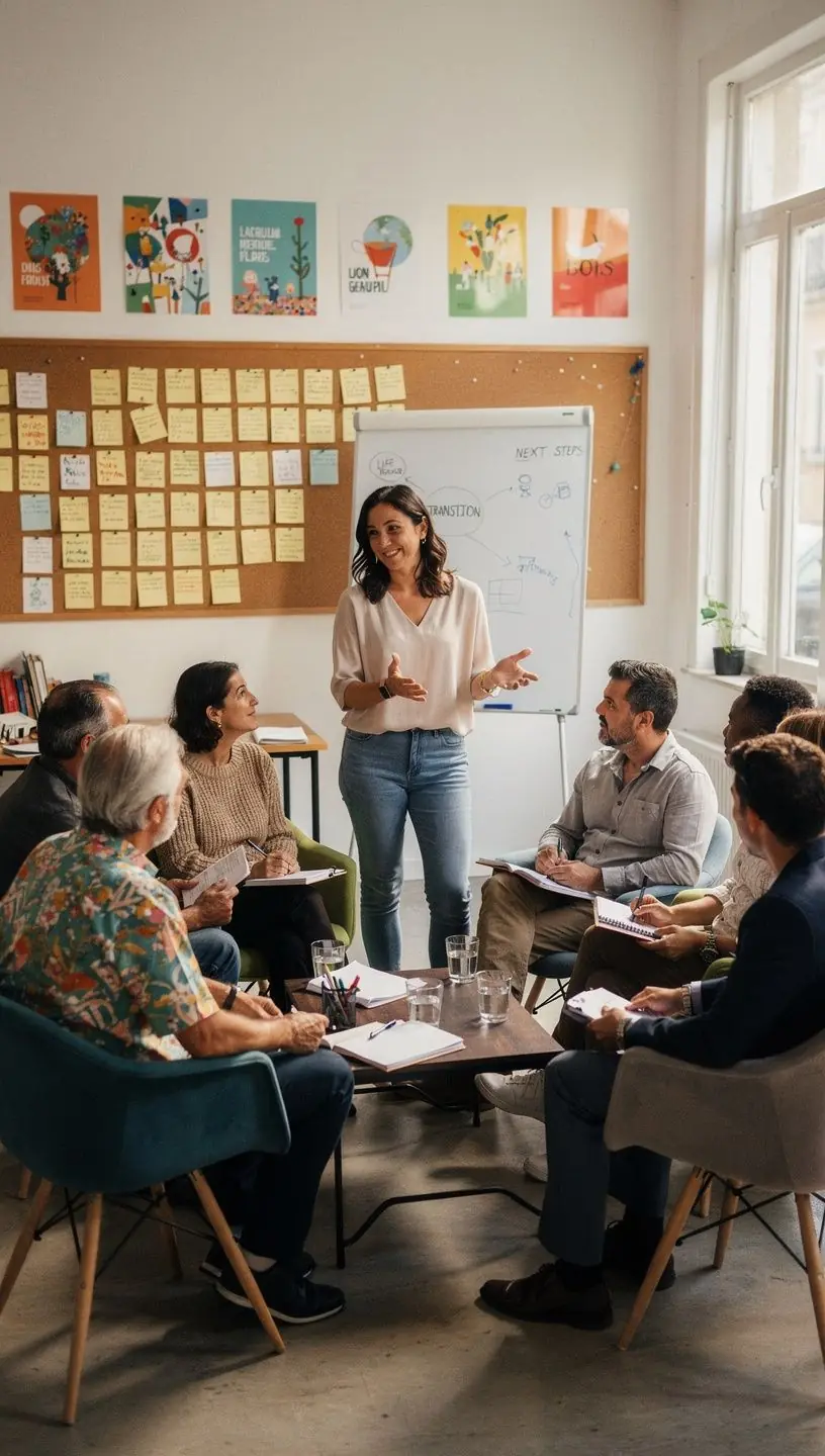Rede de apoio para transições de vida.